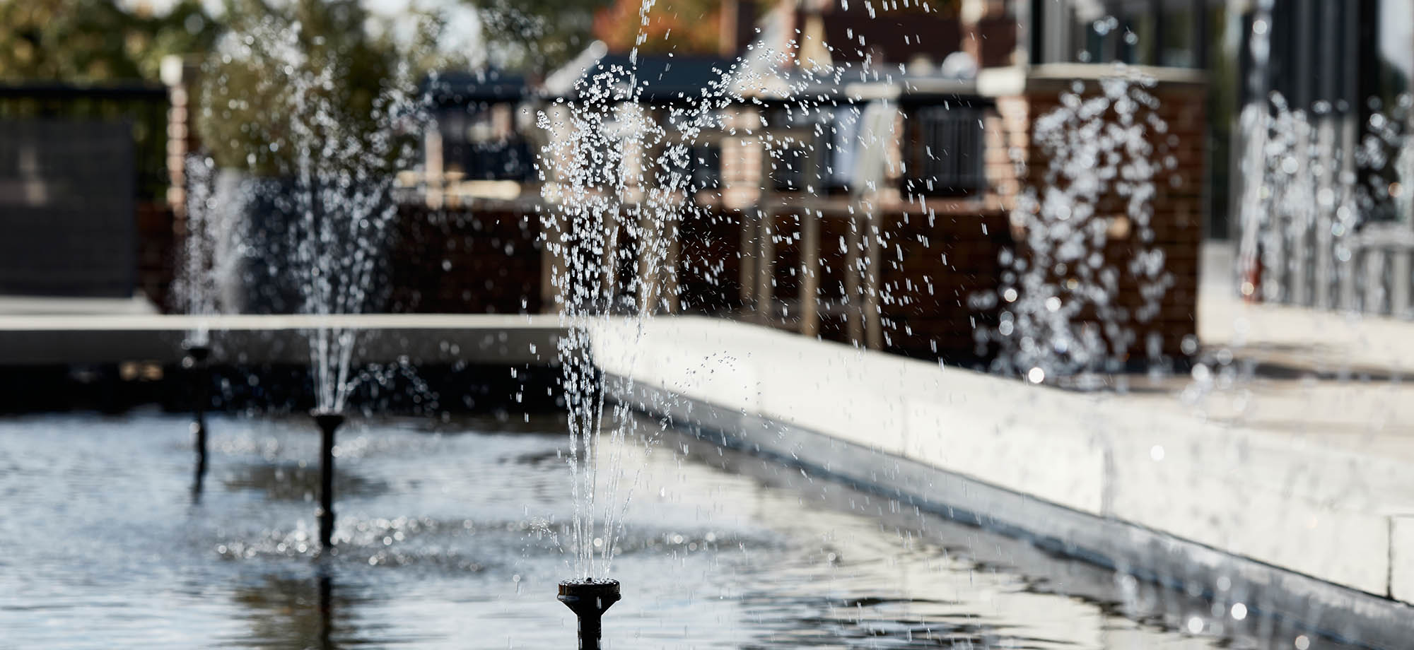 A fountain with water coming out of it.