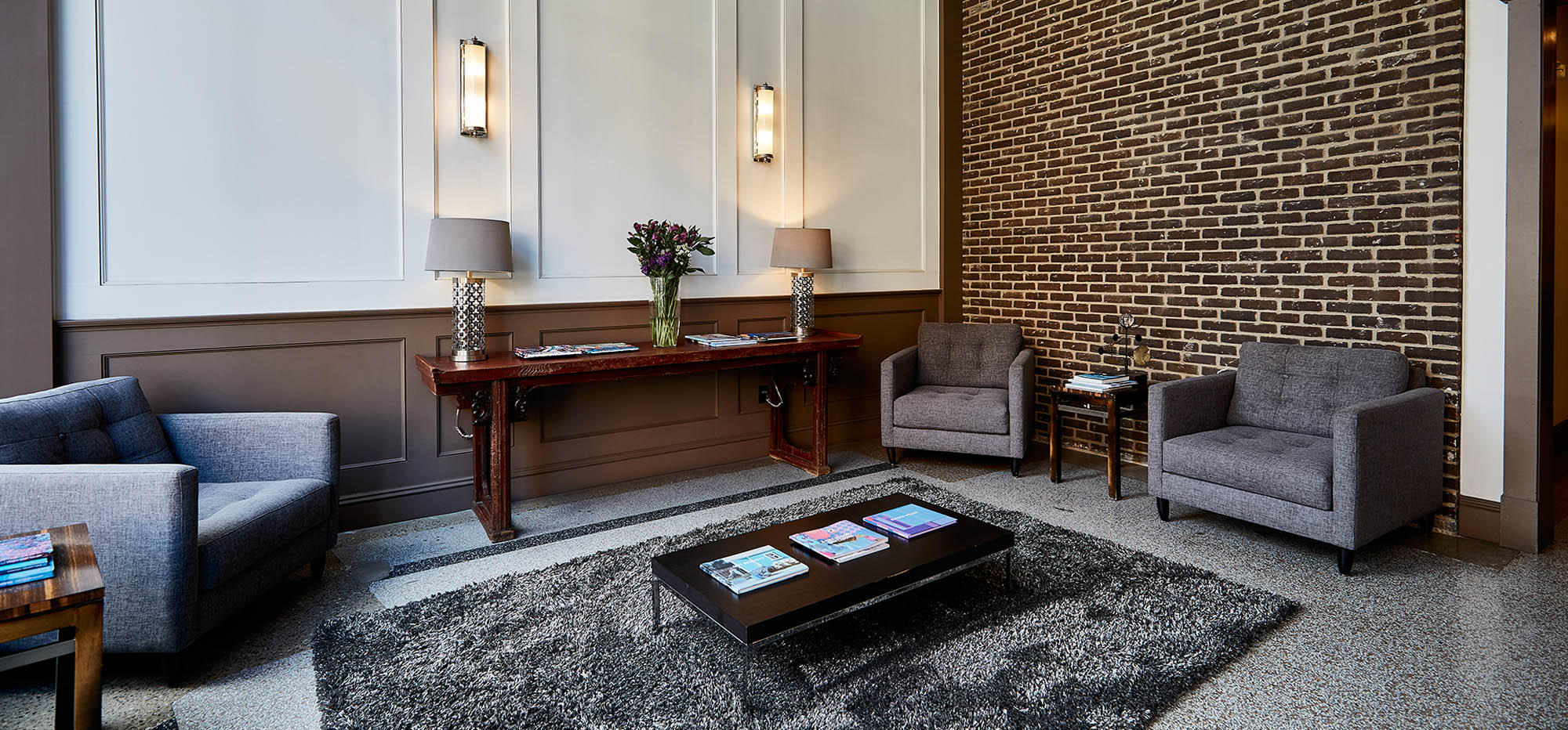A living room with couches and a coffee table.